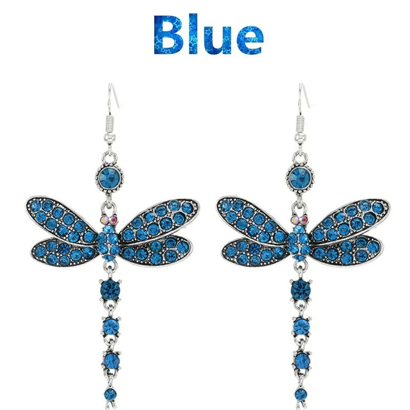 Animal Earrings Fashion Classic Personality Lady Stonego Multi Colors Dragonfly Shaped
