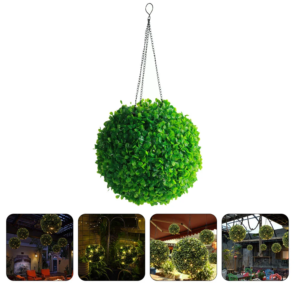 

Wedding Decor Flower Grass Ball Chandelier Garden Solar Light LED Lighted Topiary with Plant Artificial Balls