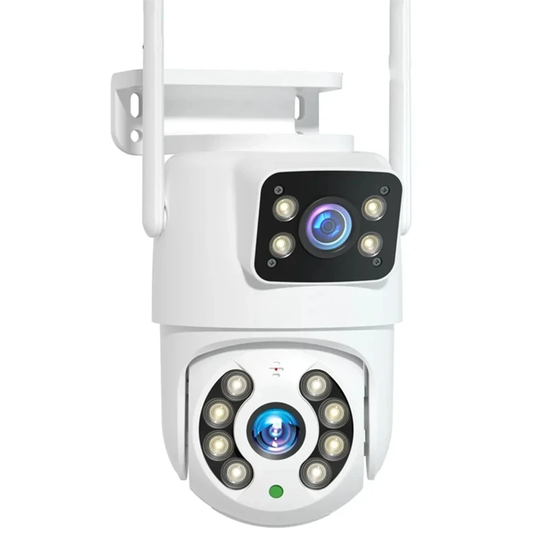ABVH-Camera Dual Lens Outdoor Night Vision Human Detection Auto Track CCTV Surveillance IP Camera Security Protection EU Plug