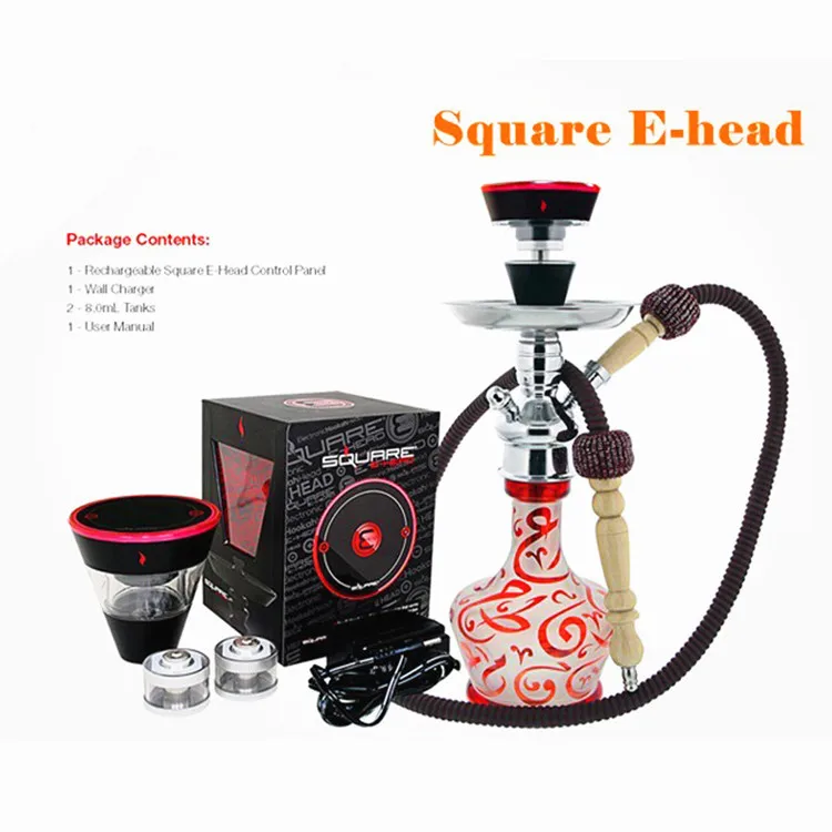 EVILSMOKING E-Head Hookah Shisha Rechargeable Glass Chicha Bowl Set for Dry  Burning Oil кальян Carbon Stove Smoking Accessories