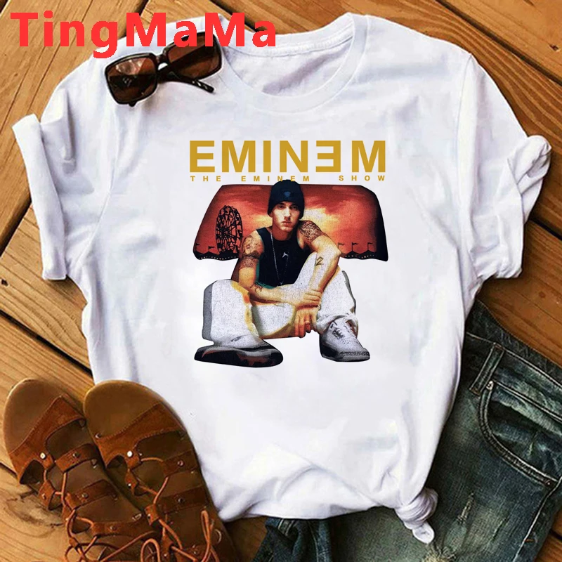 Rapper Eminem T Shirt Men Anger Management Tour 2002 Vintage Harajuku Funny Cartoon Punk Unisex Hip Hop Tops Graphic Tees Male 5