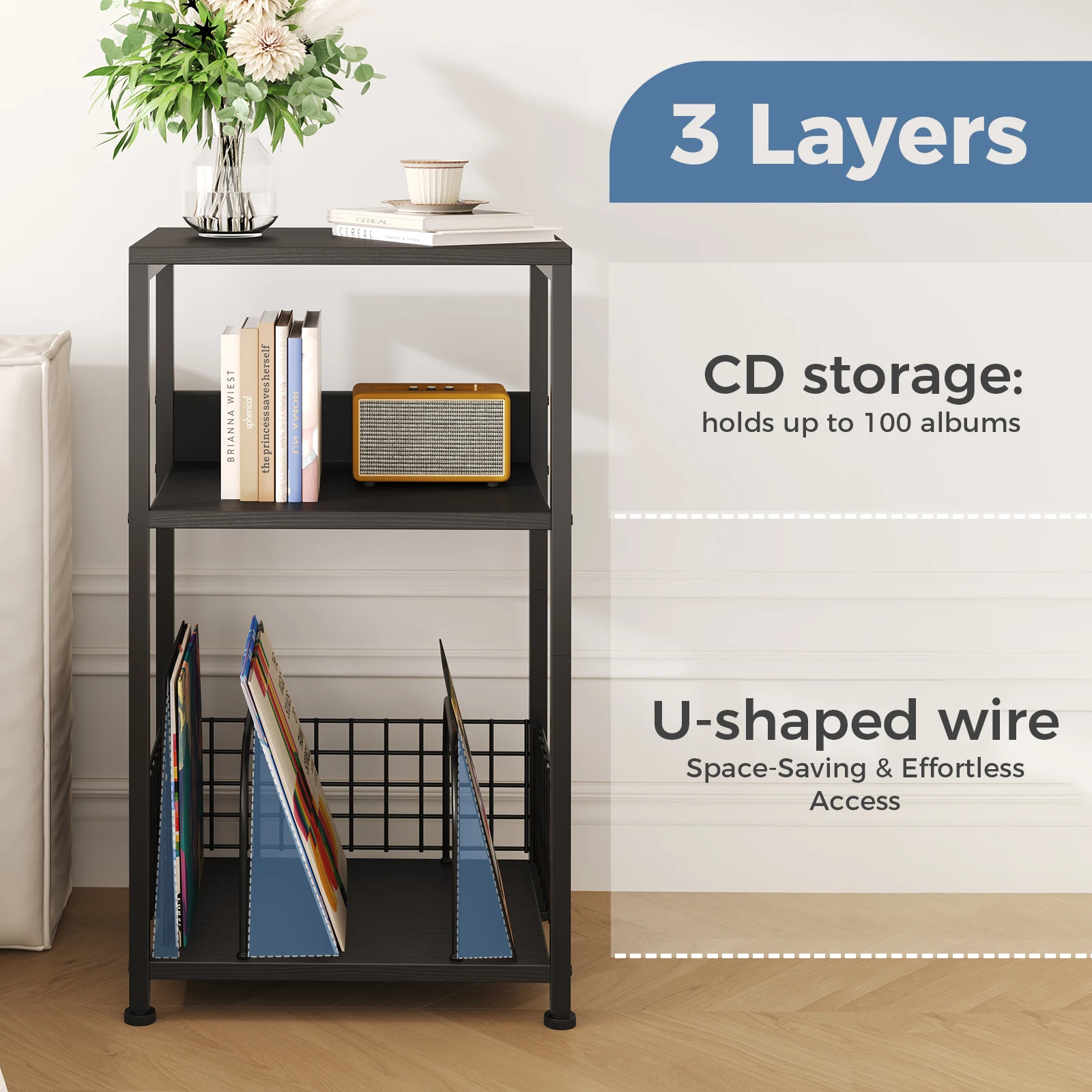 retro style record stand