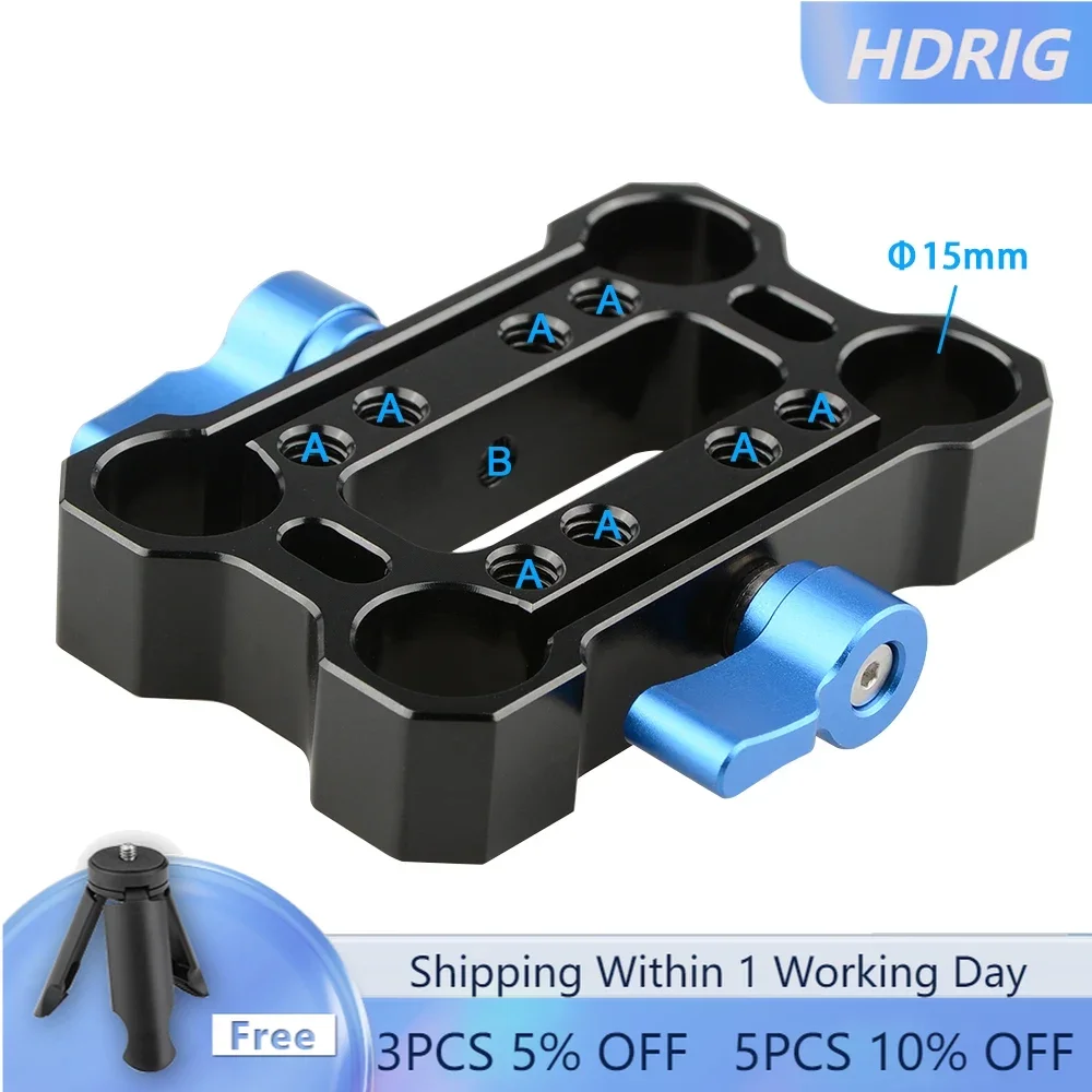 

HDRIG 15mm Rod Offset Raiser Clamp With 1/4"-20 Threaded Holes for Shoulder Rig Railblock System