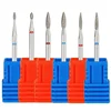 Fine Diamond Nail Drill Bits Flame Shape Russian Mills Cuticle Clean Burr Electric Manicure Drills Nails Accessories 3