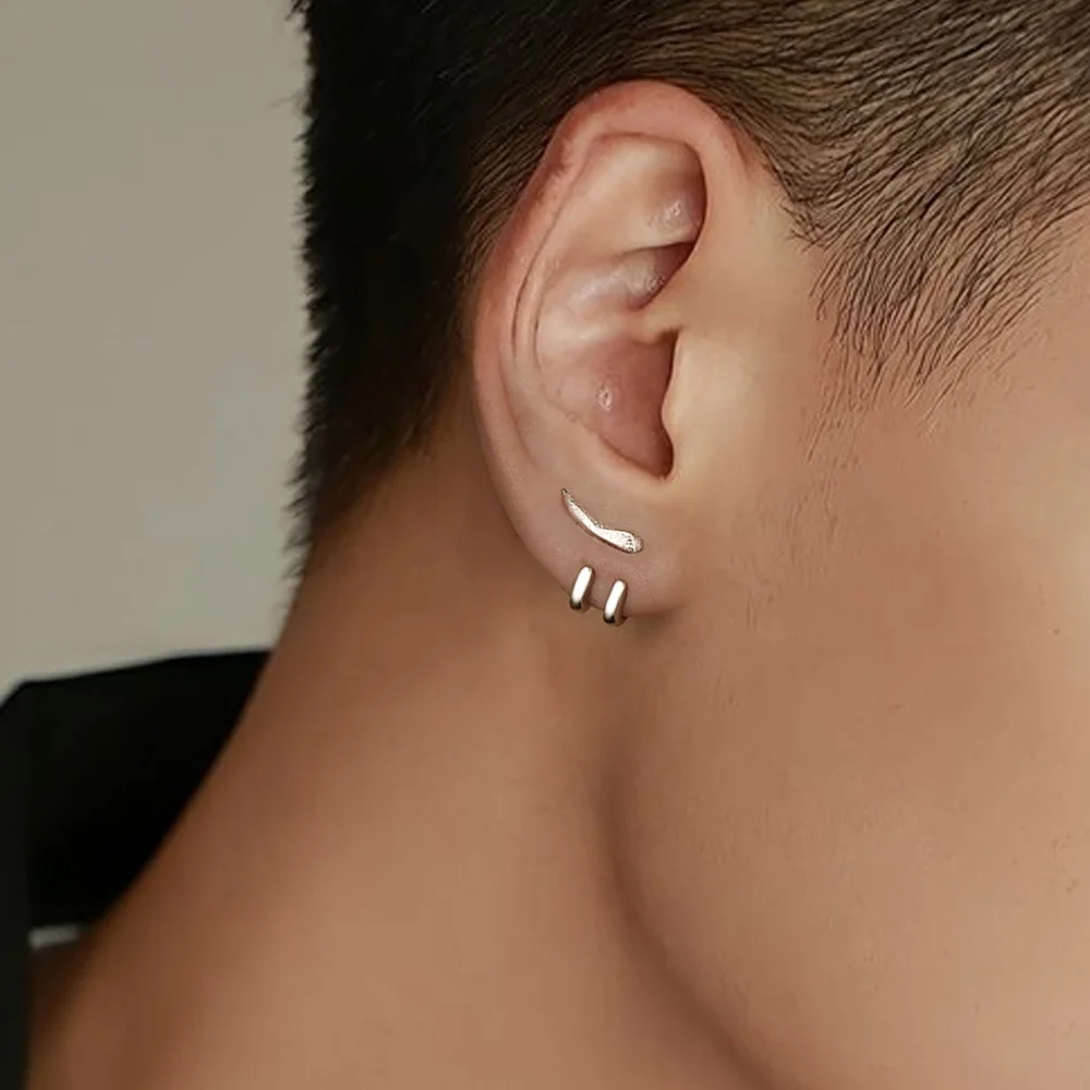 Vintage Minimalist Charm Punk Earring for Men Detachable Dual Purpose Stud Earring Prong Ear Punk Party Mens Jewellery Hombre 3