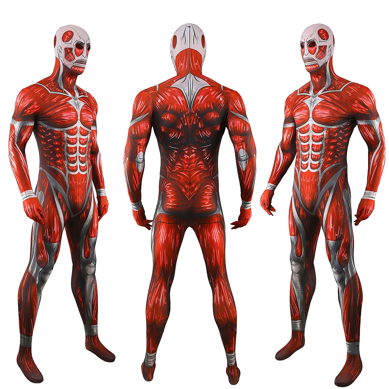Attack on Titan: Colossal Titan | 3D Print Zentai Jumpsuit Cosplay Costume Set 11 Attack on Titan 3D Print Zentai Jumpsuit Cosplay Costume