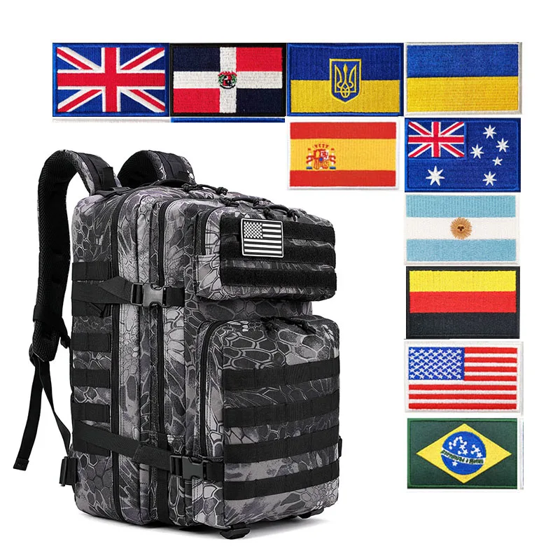 

MOLLE 3P Tactical Pack Backpack Men Women Outdoor Large Capacity Waterproof Travel Hiking Camping Bag Camouflage 900D Oxford