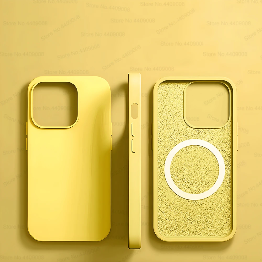 thumbnail image 1 of Fundas de carga inalámbrica Magsafe para iPhone 15 11 14 13 12 Pro Max Plus, funda magnética de silicona líquida suave, accesorios para teléfono, 1 of 5