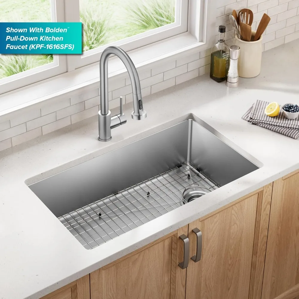 Fairlane 33-inch Undermount Single Bowl 18-Gauge Stainless Steel Kitchen Sink, KHU640-33 2
