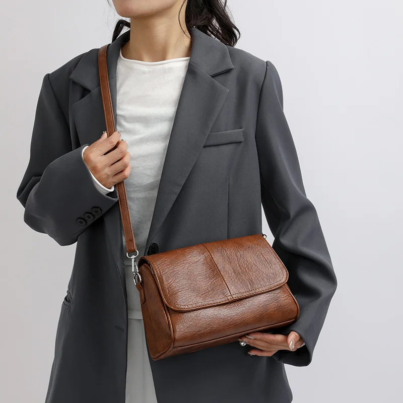 Vintage Handbag Crossbody Bag, Large Capacity Multi Compartment Shoulder Purse, Everyday & Formal Bag for Work, Travel, Shopping