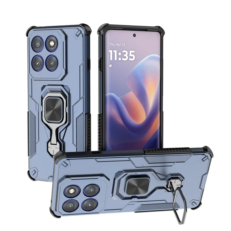 Armor Protective Case with Magnetic Ring Stand Holder and Lens Cover