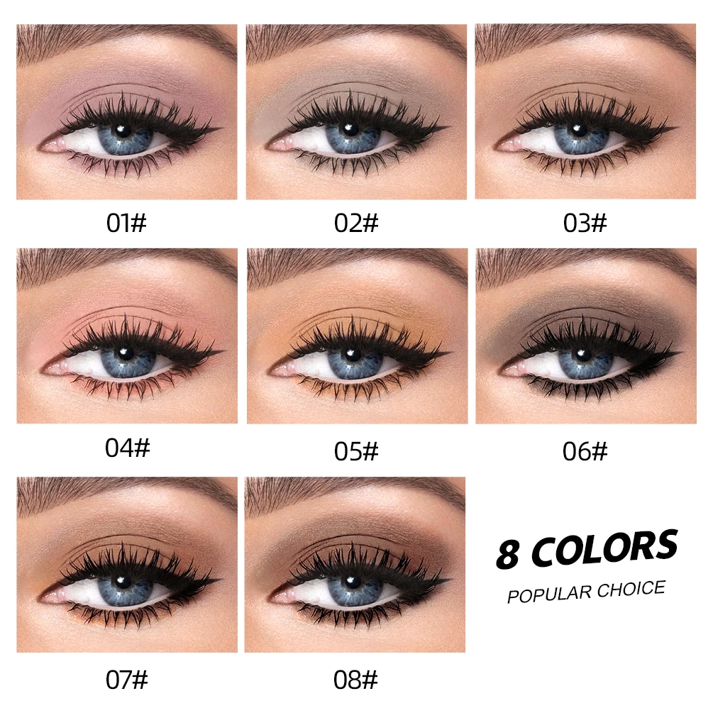 QIBEST Monochrome Eye Shadow Stick Waterproof Lasting Highgloss Nude Matte Liquid Eyeshadow Lying Silkworm Eyes Makeup 8 Colors 2