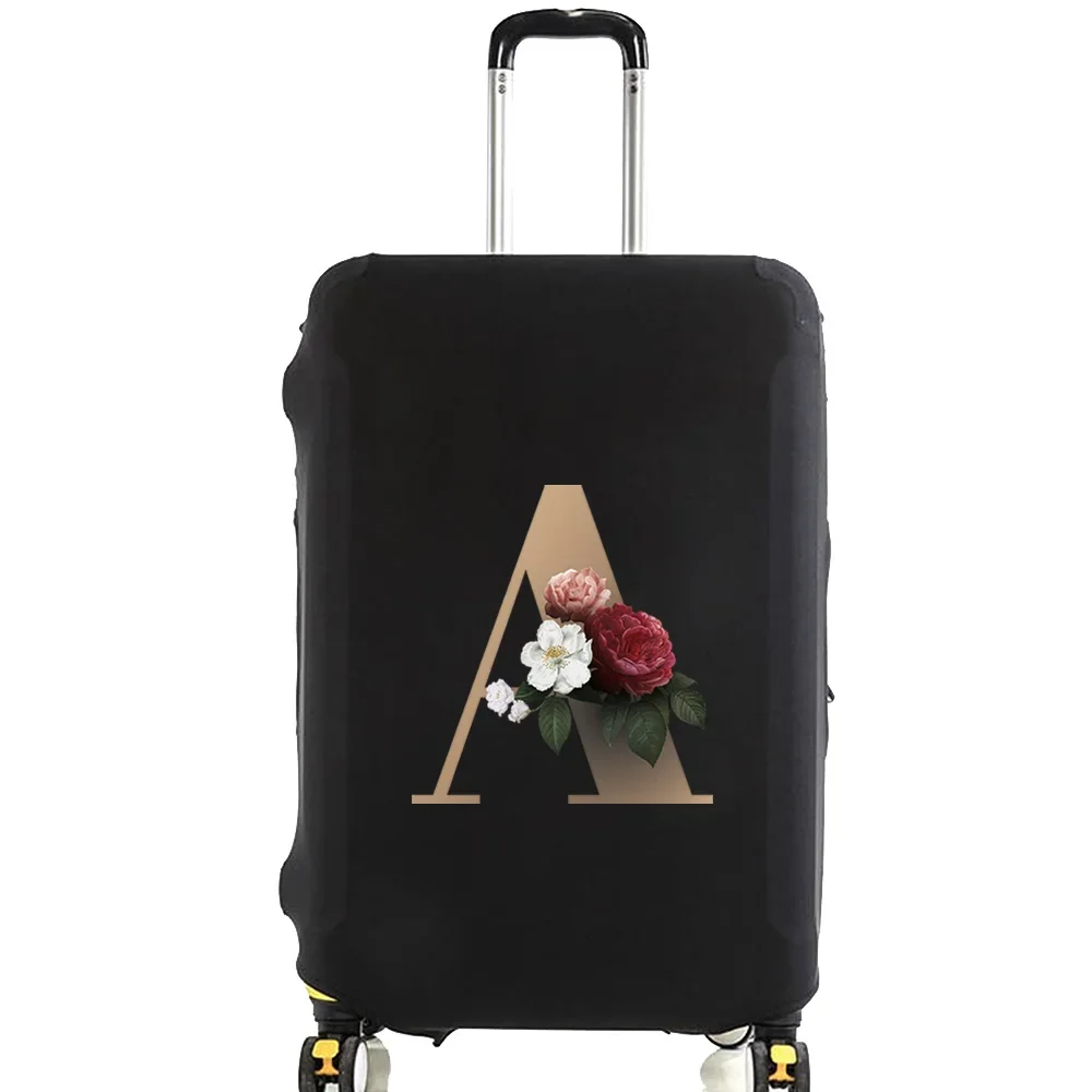 Travel Suitcase Protective Covers Thick Elastic Luggage Cover Protector for 18"-28"Baggage Travel Bag Case Gold Letter Printed 6