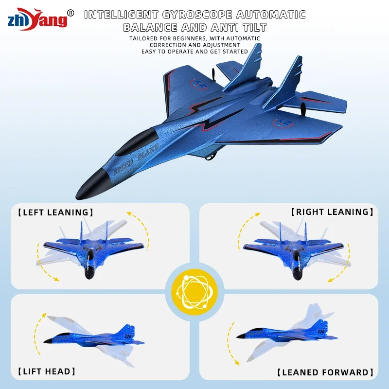 ZY-320 Remote Control Airplane With LED Lights RC Drone Plane EPP Foam RC Aircraft RC Jet Toys For Kids Beginners Birthday Gift 3