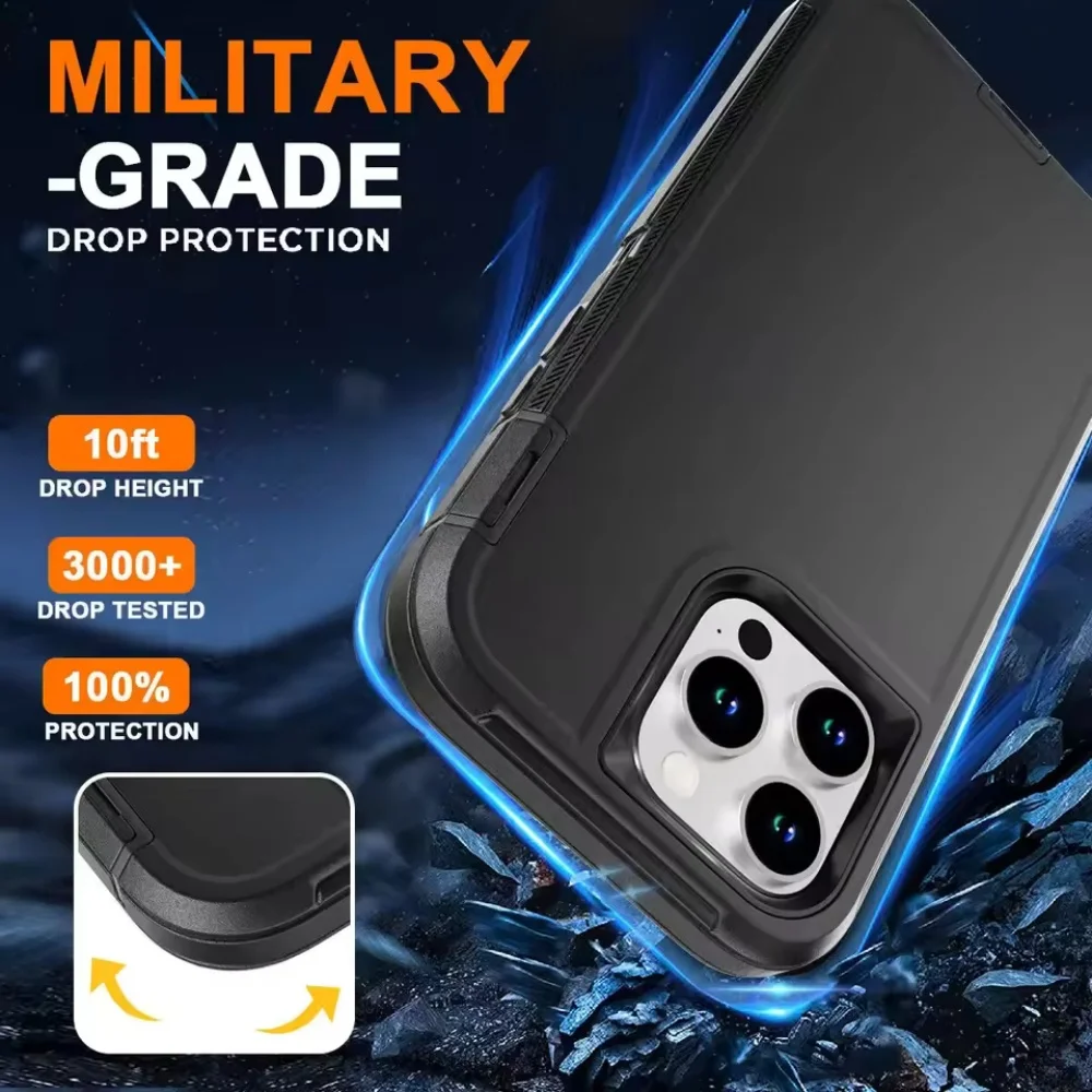 Armor Shockproof Defender Phone Case - Durable Hard PC+TPU Back Cover