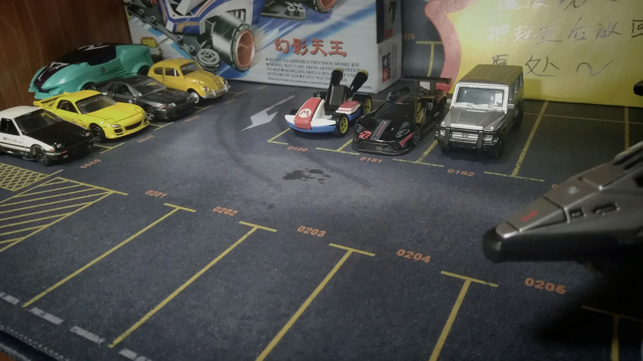 1/64 Car Model Scene With Parking Lot Shooting Garage Pad Floor Mat 6