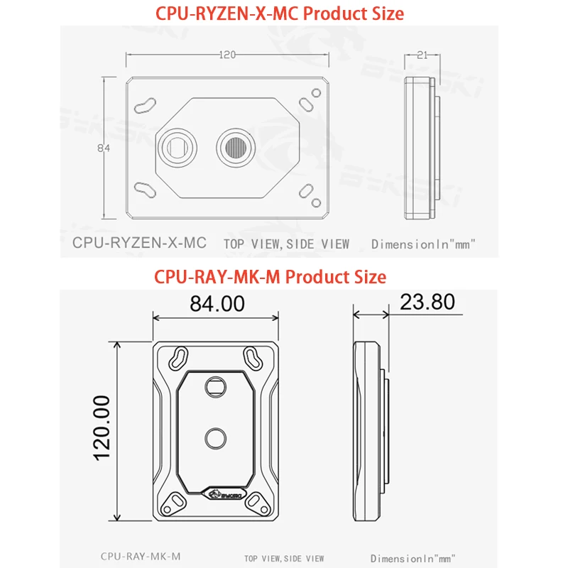 Bykski-ventilador para Processador Amd Ryzen3000 Ryzenam3 Am3 Mais Am4 1950x Tr4 X399 X570 Cooler de Cobre Ventiladores e resfriadores - Imagem 6