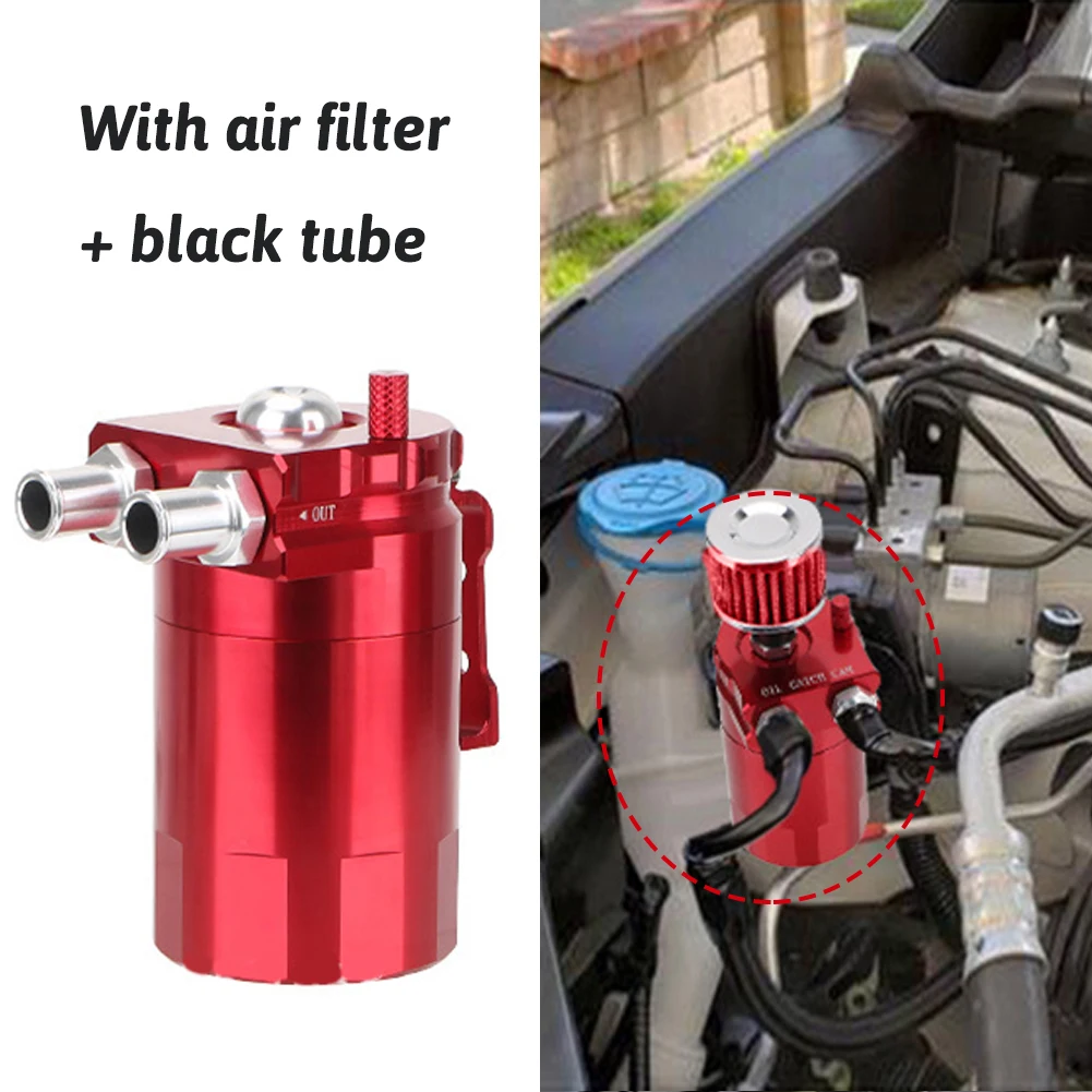 Universal Car Fuel Oil Catch Can Tank with Air Filter Hose Cleaner Fuel