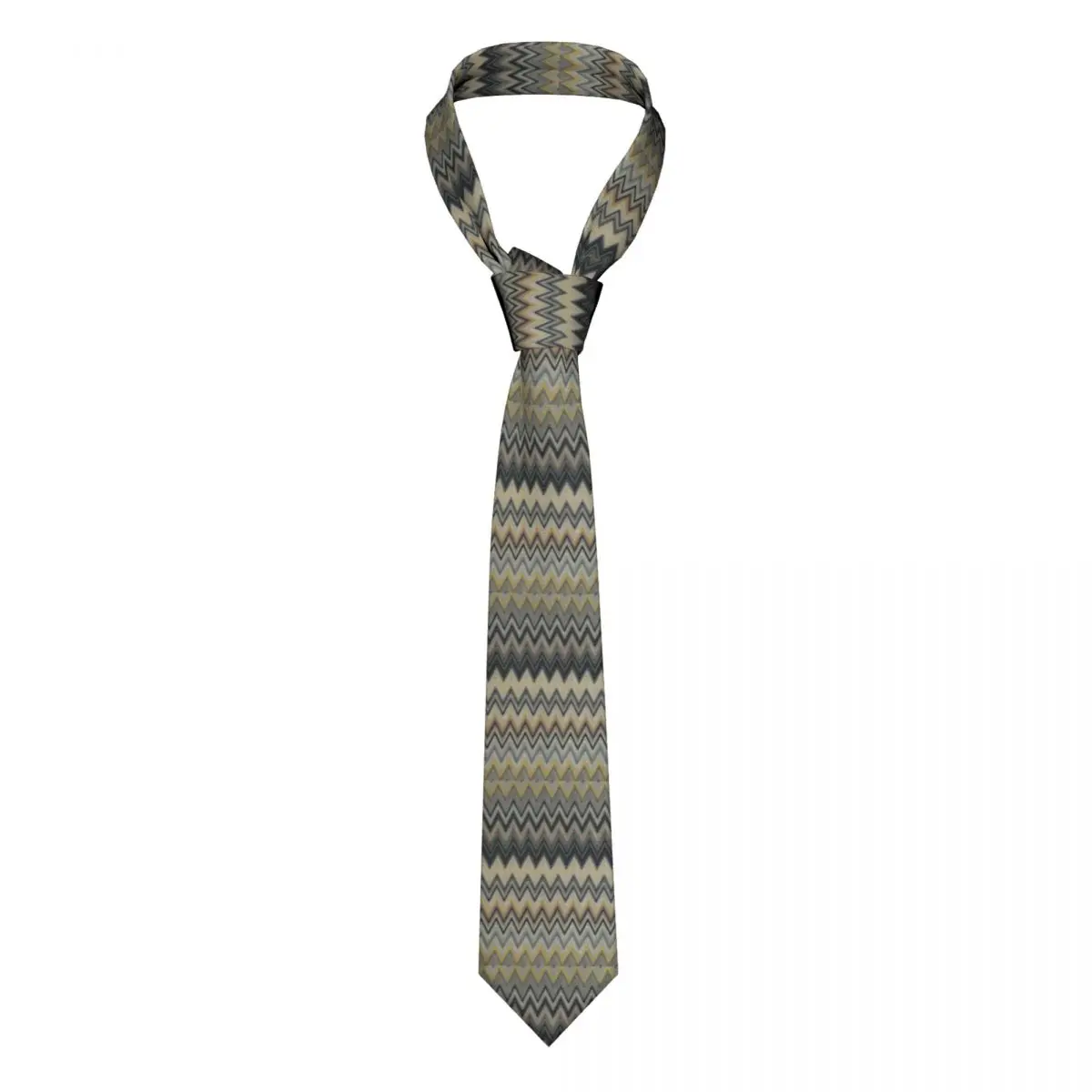 

Formal Camouflage Zig Zag Chevron Neck Tie for Office Customized Men Chic Zigzag Neckties