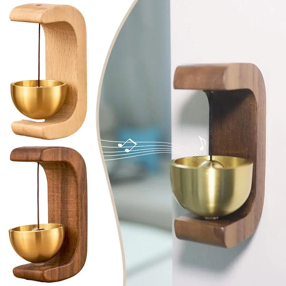 Wooden Chime Bells Wireless Doorbell Entrance Magnetic Decor Home Brass Decor Doorbell Minimalism Home Hanging I4z4