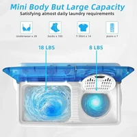 Portable Washing Machine, 2 in 1 Washer and Spinner Combo, 26lbs Capacity, w/Timer Control, Built-in Drain Pump 2