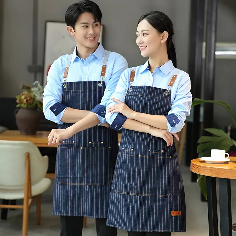 C829 Milk Tea Shop Apron Nail Enhancement Catering Work Clothes Women Hanging Neck Apron Painting Manicure Wear