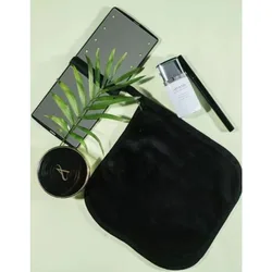 Eco - Friendly Reusable Makeup Remover Pad - Microfiber Facial Towel and Skincare Essential (Black)