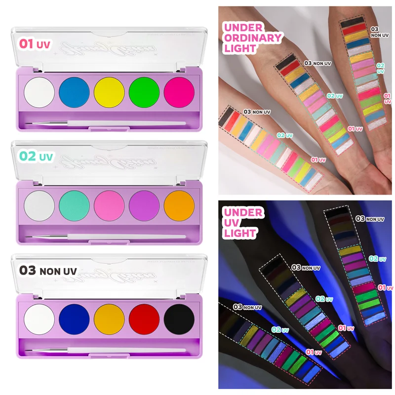 Body Face Painting Kit for Kids Adults,10 Color Face Makeup Palette with Brush,Halloween Carnival Artist Cosplay Art Party 6