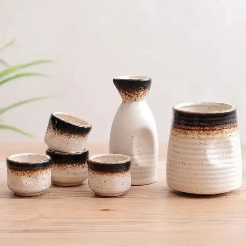 Japanese Ceramic Wine Sake Set Heater Hot Po Wine Bottle White Glass Dispenser For Room