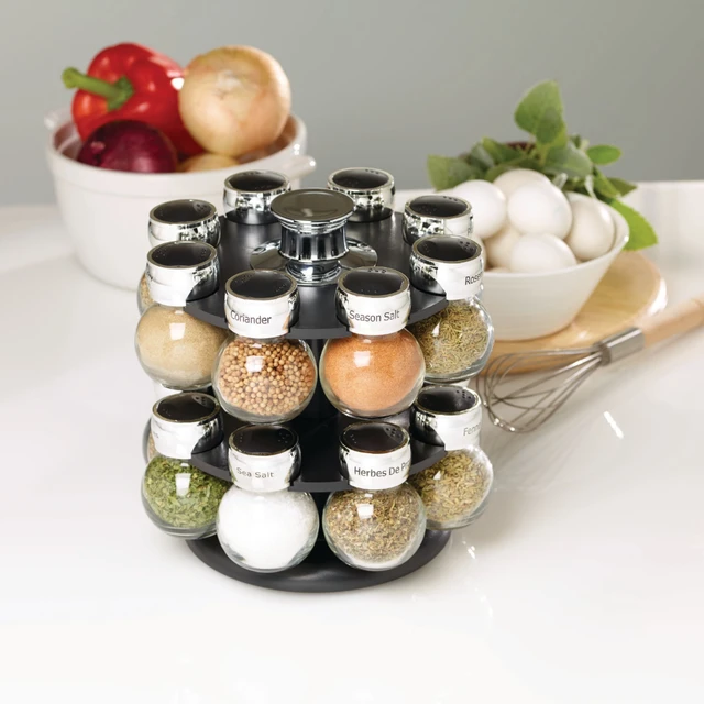 Kamenstein Good Spice 6-Jar Italian Crate Spice Rack in White, Spices and  Jars Included