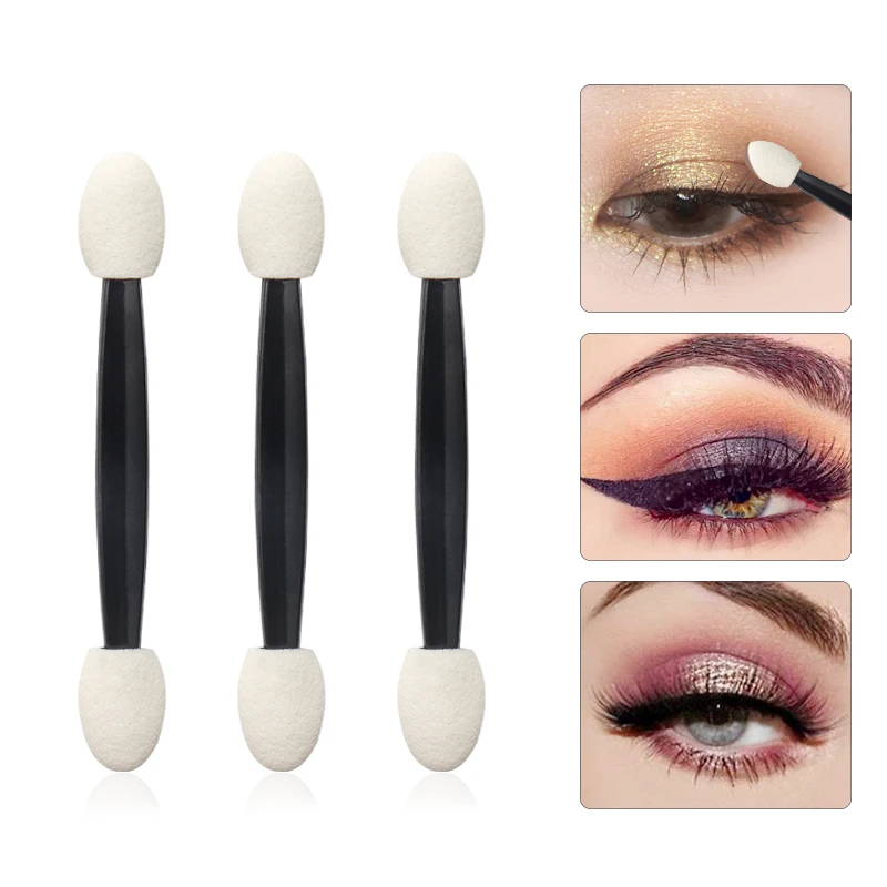 Professional Sponge Stick Eye Shadow Brush Applicator Cosmetic Makeup Double-head Eyeshadow Tools 25 Pcs