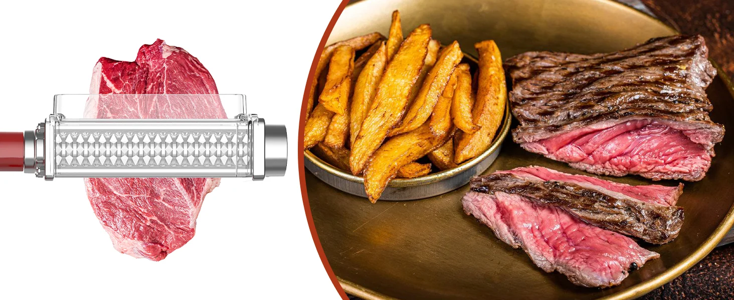 Meat Tenderizer Attachment for Kitchenaid Stand Mixer Stainless Steel Gear Meat Tenderizer Machine Efficient Kitchen Tool