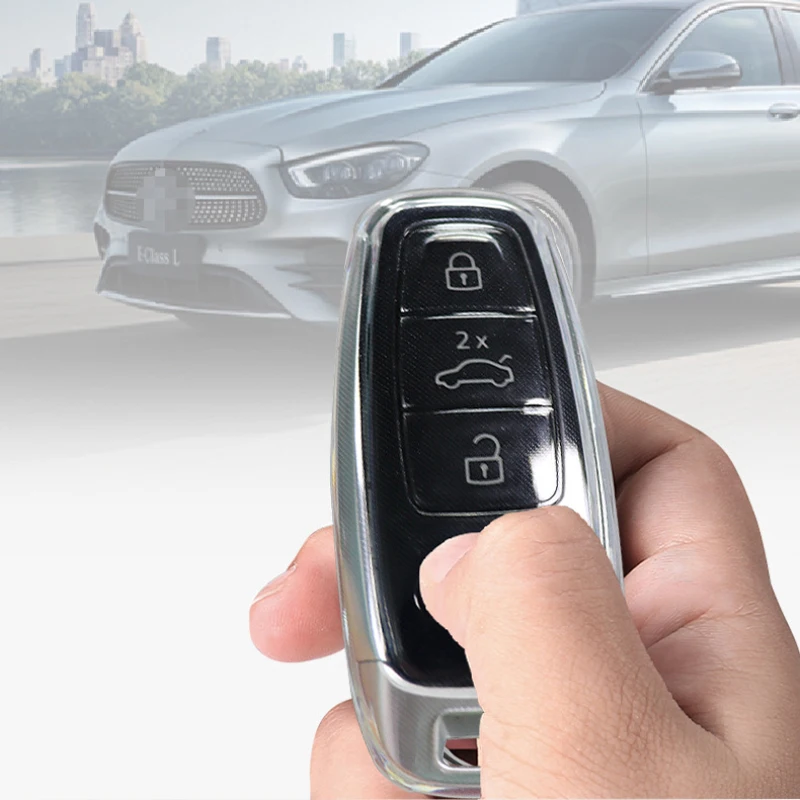 아우디 A3 A4 B9 A6 A7 4K A8 E-tron Q5 Q8 C8 D5 SQ8용 투명 블랙 화이트 자동차 키 케이스 커버 보호 쉘 액세서리