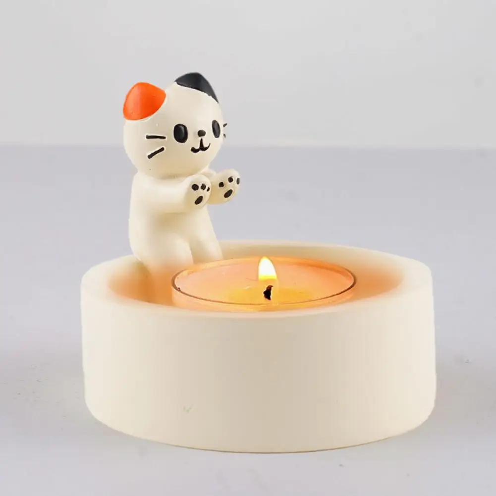 1pcs Cartoon Kitten Candle Holder Warming Its Paws Cute Scented Light Holder Cute Grilled Cat Aromatherapy Candle Holder new