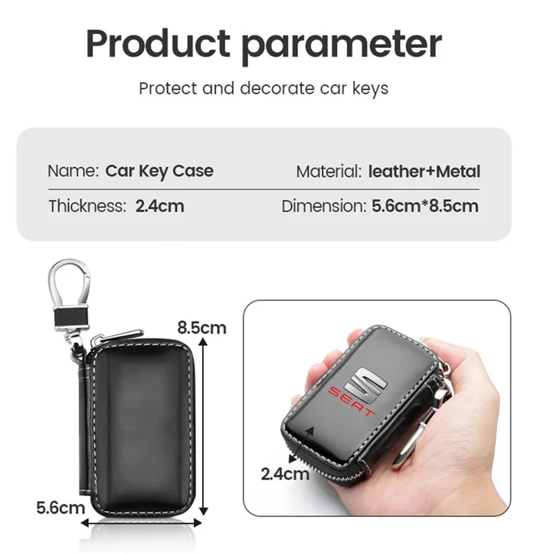 Elegant Leather Key Bag - Universal Car Keychain Wallet