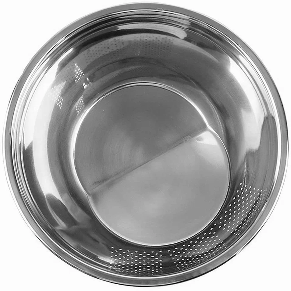 

Stainless Steel Rice Washing Bowl, Versatile 3-In-1 Colander and Kitchen Strainer with Side Drainers for Rice