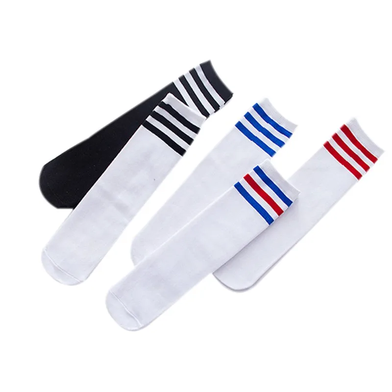 White Socks Skate  Children Baby Long Tube Leg Warm Kids Knee High Socks For Kids Football Stripes Cotton Sports Old School 1-9Y 1
