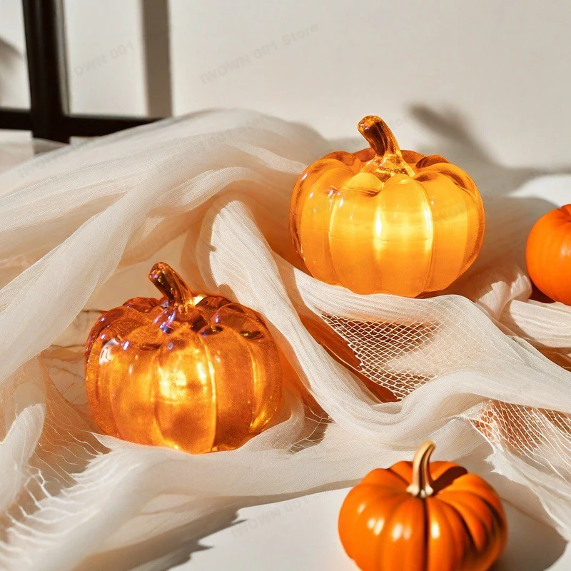 1/2/6/10PCS LED Glowing Pumpkin Halloween Decorations Lantern Costume Props Desktop Ornament for Party Home