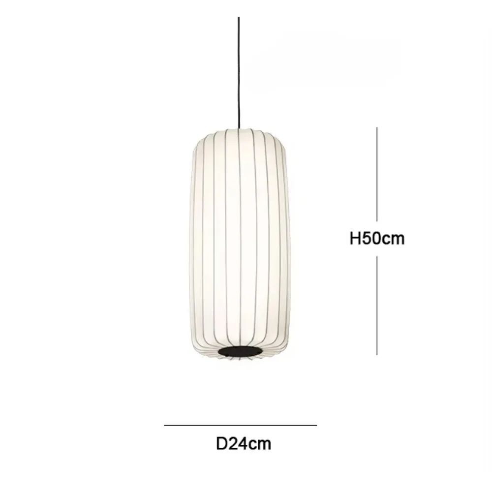 Modern Nordic Minimalist Wabi Sabi Silk Fabric LED Chandelier Dining Bar Home Decor Bedroom Duplex Pendant Light Nordic Pendant