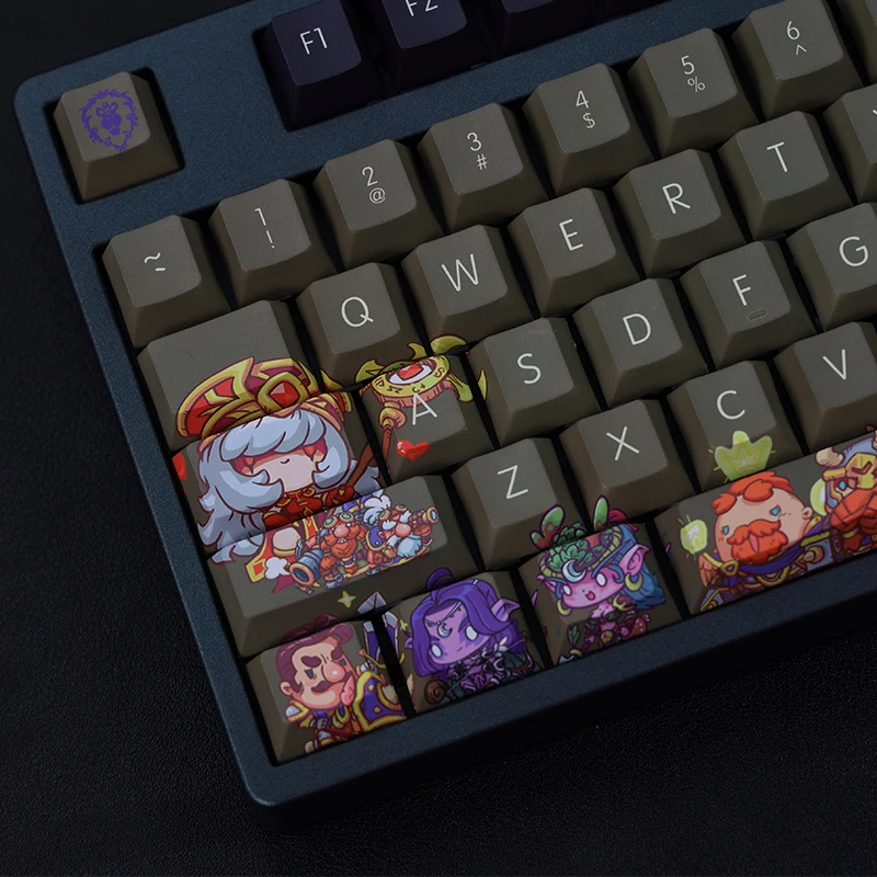 Desenhos Animados Anime Gaming Wow Key Caps Pbt Dye Subbed Keycaps Cherry Profile Keycap para World of Warcraft 108 Chaves Grupo Lados - Imagem 5