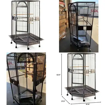 Stylish Corner Birdcage for Cockatiels and Parakeets 1