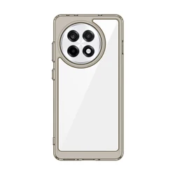 Clear Hard Back + Soft TPU Bumper Case with Camera Lens Protection - Transparent Cover for OnePlus Ace5 Pro (Grey)