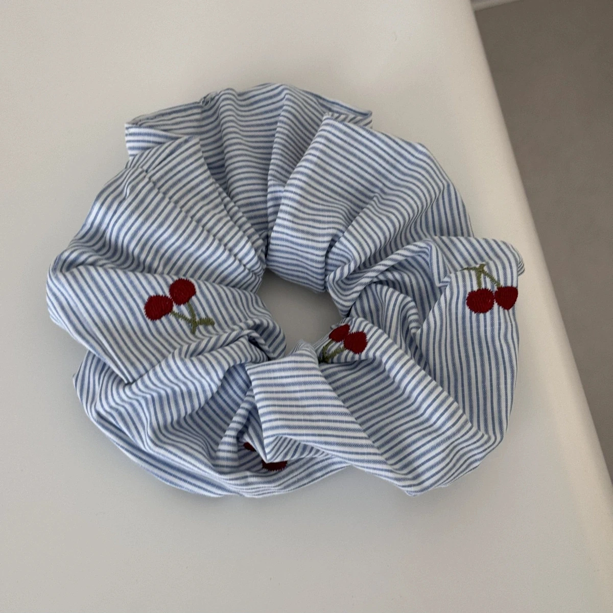 Embroidered Floral Lace Hair Scrunchies and Headbands - Sweet Blue Accessories