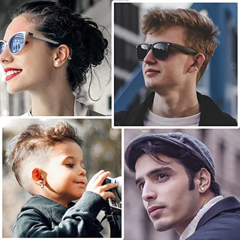 1 Pair/6 Pairs Stainless Steel Magnetic Stud Hoop Ear Clip Earrings for Men Women Clip On CZ Non-Piercing All Ages