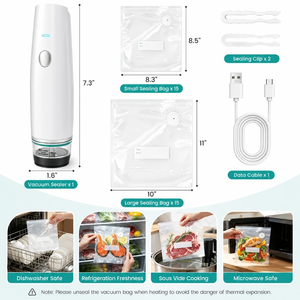 Cordless USB-C Rechargeable Vacuum Sealer Kit 6
