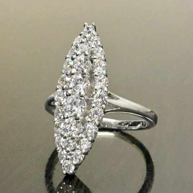 90006-eec49f.jpg Huitan Hyperbole Marquise en forme de couleur or anneaux pour les femmes entièrement pavé éblouissant CZ nouveaux accessoires de bande de mariage à la mode bijoux