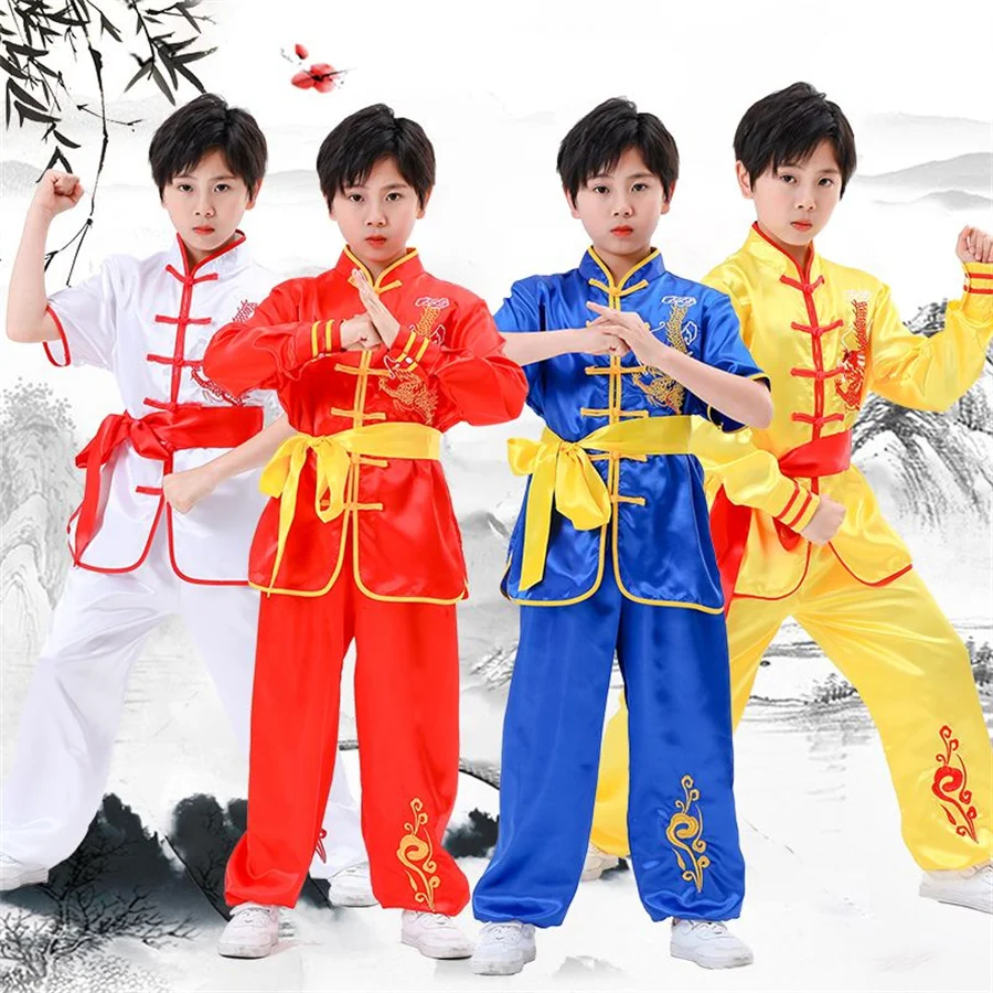 Kid Chinese traditional Wushu Costume clothing boys girls KungFu Suit Tai Chi Martial Art Uniform outfits chinese traditional costumes