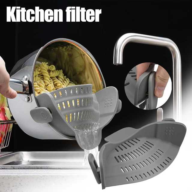 Kitchen Gizmo Snap N Strain Pot Strainer and Pasta Strainer - Adjustable  Silicone Clip On Strainer for Pots, Pans, and Bowls - Kitchen Colander 