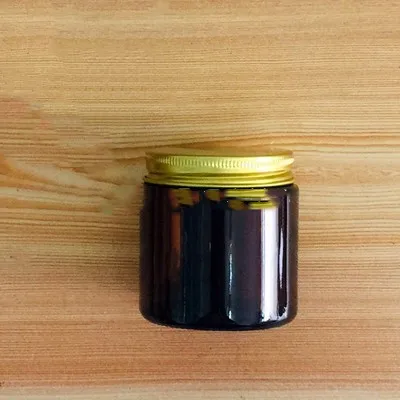 6pcs 100ml Amber Glass Candle Jars Empty Round Cosmetic Jar