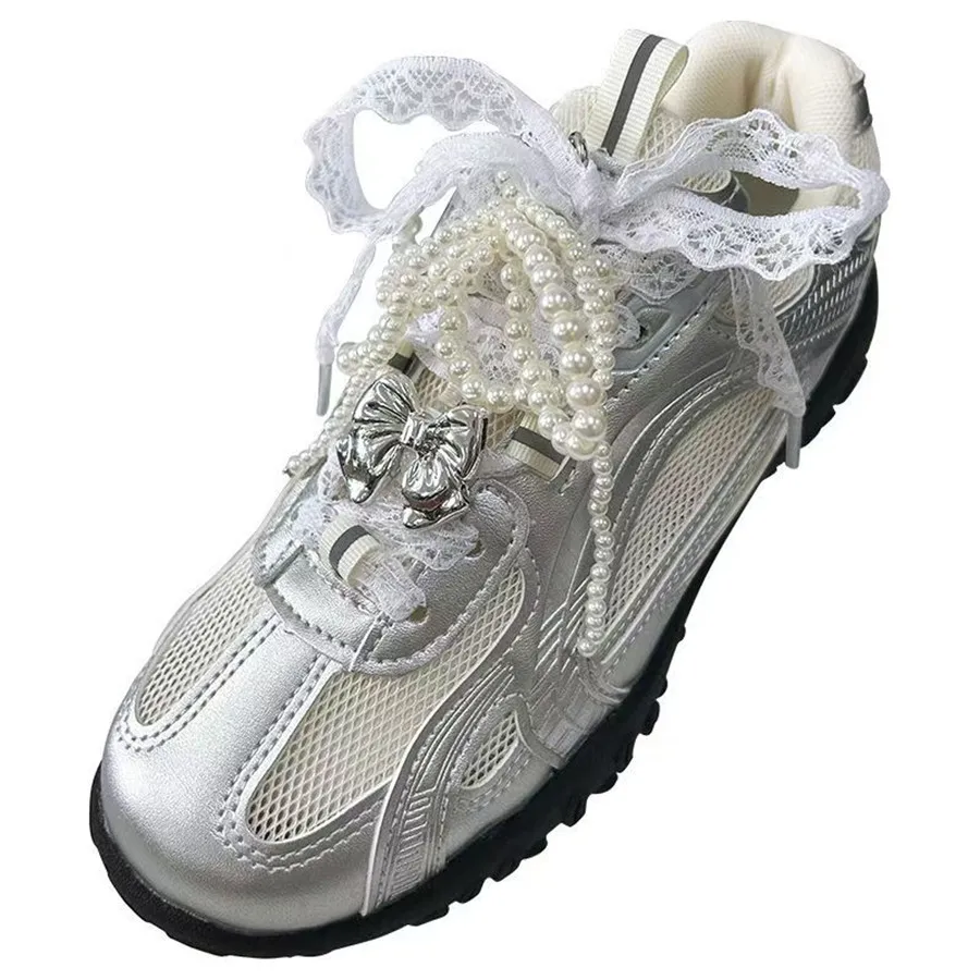 1 Paar Perle Bogen Blume Schuh Schnalle Ornamente Männer Frauen Persönlichkeit abnehmbare Spitze Schnürsenkel dekorative Accessoires – Detail 3